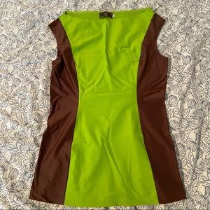 Vintage Fendi brown and green sleeveless top